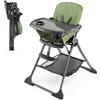 kk Kinderkraft Kinderkraft FOLDEE Seggiolone Pappa, Portatile, Sedia bambini da tavolo, Pieghevole in dimensioni compatte, Schienale e poggiapiedi regolabile, con Vassoio e Cestello, Facile da pulire, Verde