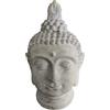 Relaxdays Testa Buddha XXL Decorazione Zen Salotto e Giardino Resistente alle intemperie Beige-Grigio 78x45x39 cm