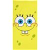 Character World Spongebob Asciugamano Bambini Ufficiale | Morbidezza ultra morbida | Design quadrato con Spongebob, Patrick, Squidward, Mr Krabs | Perfetto per casa, bagno, spiaggia e piscina | 70 x 140 cm