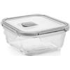 H&H Contenitore in Vetro con Coperchio in Polipropilene con Valvola - 800 ml, 16x16 cm - Ermetico, Lavabile in Lavastoviglie, Microonde e Forno (senza coperchio)