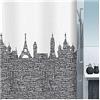 Spirella Tenda da Doccia Urban in Tessuto, Nero, 120 x 200 cm