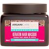 ARGANICARE Maschera Capelli Riparatrice e Nutriente con Cheratina Organica 500 ml, nutre e protegge, aiuta a rinforzare e rigenerare la fibra interna, ideale per capelli secchi e danneggiati