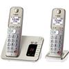 Panasonic Telefono cordless Panasonic a tasti grandi con AB KX-TGE262GN Duo - champagne