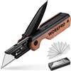TRENDCLASS Coltello Multiuso 2 in 1, Taglierino E Coltellino Tascabile Con Manico in Legno