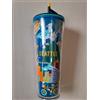 Starbucks bottiglia bicchiere plastica caffè Seattle blu giallo 24 oz NUOVO