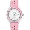 Bulova Oceanographer - Orologio da uomo con boccaglio in ceramica e cinturino in gomma perforata rosa, stile fenicottero: 98B460