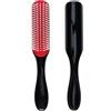 Generic Spazzola per capelli ricci D3 (nero e rosso) 7 file di spazzola per districare, separare, modellare e definire i ricci, per donne e uomini