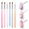 flintronic 6 Pcs Pennelli per Unghie, Nail Art Pennelli, con Herramienta de Punteado, Manicure DIY Donne, per Linee Lunghe, Dettagli Sottili, Dimensioni 8/10/15 mm