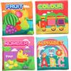 Monetais Libri da Bagno per Bambini 1-3 Anni, 4 Pezzi, Impermeabili, antistrappo, con Motivi e Colori Vivaci, per la Prima Infanzia con Copertura Sonora per Una Doccia Divertente