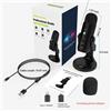 HAOMUREN Microfono USB per PC Mac Gaming Registrazione Stream Podcast Microfono a Condens