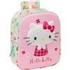 Safta HELLO KITTY 3D - Zaino da asilo 3D, adattabile al carrello, facile da pulire, ideale per bambini di diverse età, comodo e versatile, qualità e resistenza, 22 x 10 x 27 cm, colore: rosa/verde,