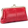 Peosaard Portafoglio Kiss Lock da Donna Portafoglio Vintage con Tasca Portamonete con Cerniera, Porta Carte Multi-Slot per Viaggi per Uso Quotidiano, Portafogli da Donna in Morbida Pelle