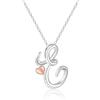 Mesovor Collana con Iniziale in Argento per Donna, Gioielli Placcati in Argento Sterling | Collana con Ciondolo con Nome Lettera Classica con Cuore in Oro Rosa, Catena da 20 Pollici (Lettera-E)