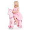 VEVOR Unicorno Cavalcabile Rosa per Bambini, Unicorno Cavalcabile con Ruote, Senza Batterie, Anello Anti-Ribaltamento, Sedile Rialzato, Maniglie e Pedali, Carico Massimo 50 kg, Per Bambini 3-8 Anni