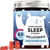 Bears with Benefits Super Snooze Sleep Vitamin - Sonno naturale - Melatonina 1mg con Vitamina B6-60 Pezzi (2 Mesi) - Senza Zucchero, Vegano - Bears with Benefits