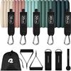 Retrospec Fasce di resistenza per allenamento con maniglie, ancoraggio per porta, borsa per il trasporto, per donne e uomini, set (5 pezzi)