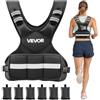 VEVOR Giubbotto Zavorrato con Pesi per Allenamento, Gilet Zavorrato con 6 Sacchetti Peso Regolabile 1,81-4,66 kg Allenamento Fisico Resistenza Fitness, Forma di X, Forza, Corsa, Jogging, Palestra