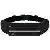 PARENCE.- Cintura nera 3 tasche con fascia riflettente/Smartphone da corsa/Bottiglie/Zucche - Borsa a vita Telefono - Corsa, Sport, Jogging, Jogging, Corsa