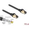 Delock - Cavo di rete - da RJ-45 (M) a RJ-45 (M) - 15,0 m - 6 mm - S/FTP - CAT 7 - senza gancio - nero (80253)