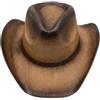 OUTLETISSIMO® Cappello da Cowboy Stile Western in Paglia Marrone con Effetto Sfumato Vintage per Uomo e Donna V001