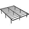 HOMCOM Struttura Letto a 9 Piedi con Spazio Sotto Letto, Telaio Metallico con Doghe, Design Versatile Senza Testiera, 200,5x141x35,5 cm, Nero | Aosom Italy
