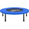 HOMCOM Trampolino Elastico per Adulti Ø81cm, Capacità di Carico 100 kg, a 28 Molle Bunge, per Yoga ed Esercizi, in Acciaio e PP, Blu | Aosom Italy