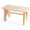 Home H&H 2876111 Sgabello in Legno Chiaro, cm 39 x 19 x 21 H