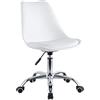 Brigros WeHome - sedia ufficio moderna disponibile in diversi colori per camerette di ragazzi sale studio sale d'attesa sedia da ufficio con seduta in ecopelle (Bianco)
