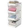 Lifewit Cassetti Impilabili, Plastica Scaffale Portaoggetti Cucina Cassettiera Armadio Interna, Organizer Portaoggetti, 35 x 30 x 72 cm, Bianco, 4 Livelli