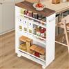 Shally Dogan Carrello Portaoggetti da Cucina Slim Design Industrial, Carrellino Multiuso Salvaspazio Nero con 4 Ripiani e Ruote Mobili a 360°, Scaffalatura Portatutto 50 x 16 x 80 cm (Bianco)