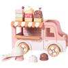 Camion Gelati in Legno con Tenda a Righe Stand Gelato in Legno per Esposizione