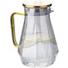 Sjfbebsy Brocca in vetro con coperchio, bottiglia d'acqua moderna in vetro diamante da 2 litri con beccuccio e manico, caraffa per succo resistente al freddo e al calore per bevande calde fredde, tè - car
