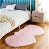 Hruile Tappeto a forma di cuore, in finta pelliccia di pecora, ultra morbido, moderno, per interni, per soggiorno, camera da letto, divano, cameretta dei bambini, 50 x 100 cm, rosa