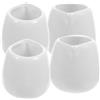 BESPORTBLE Set di 4 mini ciotole in ceramica con beccuccio, senza gocciolamento, in porcellana bianca, per caffè, tè, condimenti, salsa per tavolo da tavolo