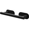 Amig - Portasciugamani adesivo da bagno Mod. Ea-1 | Supporto da parete per asciugamani Adesivo senza viti | 230 x Ø19 x 70 x 45 mm | Acciaio inossidabile | Nero opaco