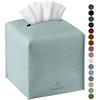 Jeethemy - Contenitore per fazzoletti, in pelle PU, quadrato, moderno, per fazzoletti, 12,7 x 12,7 x 12,7 cm, colore: azzurro cielo