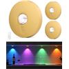 WUYOR Luci ricaricabili con telecomando, 1500 mAh, funzionamento a batteria, 13 colori dimmer e timer, lampade da incasso, lampade a pressione, luci per armadio, oro 3 pezzi