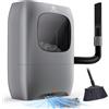 AIRTHEREAL T1 Paletta aspirante senza contatto, Aspirapolvere stazionario da 20kPa contro i peli di animali, Aspirazione con filo da 1500W con sensore a infrarossi, Serbatoio da 7L, HEPA F8 (Nero)