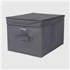 La Briantina Scatola Guardaroba con Coperchio 30x40x25 cm - Organizer Armadio con Maniglia, Rivestimento in TNT e Struttura in Cartone, Tasca Porta Etichetta, Colore Casuale Grigio o Beige