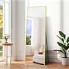 COFENY Specchio da Terra, 150 x 40 cm Specchio da Parete Grande con Cornice in Alluminio, Specchio da Terra da Appoggiare o Appendere per Soggiorno, Camera da letto, Soggiorno, Ingresso, Oro
