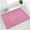 Comart - Tappeto Nicole da Bagno - Rettangolare 66x140 cm - Fondo Antiscivolo in Latex - ad Asciugatura Rapida e Traspirante - Lavabile in Lavatrice - Scendi Doccia e Vasca - in Tinta Unita - Rosa