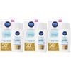 Nivea Sun Fluido Quotidiano Invisibile SPF 50+ 40 ml, Crema solare viso invisibile e leggera 3x40 ml