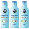 Nivea Sun Latte Doposole Bronze 200 ml, Dopo sole idratante per un'abbronzatura luminosa e duratura 3x200 ml Soluzione