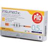 PIC Siringa Per Insulina Pic Insumed 0,5ml 100 UI Ago Gauge 31 Lunghezza 8 Mm 5x30 pz Siringhe