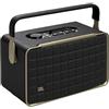 JBL Authentics 300, Smart Home Speaker, Altoparlante Bluetooth Stile Retrò Anni '70 con Griglia Quadrex, Wi-Fi, Assistente Vocale, AirPlay, 8 Ore di Autonomia, Nero, Spina AC UK (tipo G)