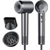 aowoka Asciugacapelli, 160.000 Giri/min Phon Capelli Professionale con 500 Milioni Ioni Negativi, 3 Velocità & 4 Temperature, Basso Rumore, Diffusore Magnetico e Ugello Inclusi