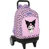 safta KUROMI - Zaino grande con ruote, Compact Evoluzione, rimovibile, ideale per bambini di diverse età, comodo e versatile, qualità e resistenza, 33 x 22 x 45 cm