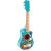 Hape - Chitarra Figli dei Fiori Blu | Strumento Giocattolo in Legno con Decorazioni Flower Power per Bambini dai 3 Anni in su