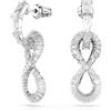 Swarovski Orecchini pendenti Hyperbola, Infinito, Bianchi, Placcato rodio