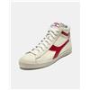 Diadora Sneakers Unisex Game L High Waxed C5147 in Pelle, Bianco / Red Pepper